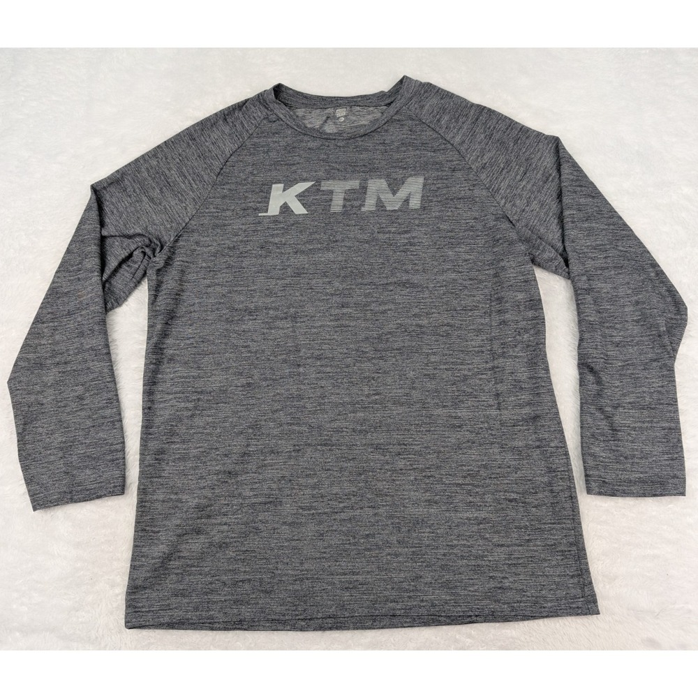 KTM Shirt Long Sleeve Men's XXL Heathered‎ Blue/Gray Motorcycle Motocross